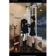 批发圆领针织气质<b class='q'>连衣裙</b>修身A字版型巧妙藏肉显气质内搭裙