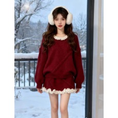 批发韩系小个子超好看针织衫半身裙两件套装减龄一整套ootd穿搭26冬季