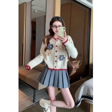 批发慵懒风时尚设计花朵气质针织开衫<b class='q'>毛衣</b>外套女装上衣春装<b class='q'>新款</b>