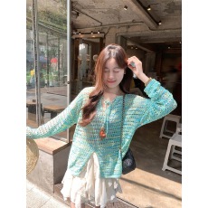 批发曾小咸 韩系百搭镂空防晒休闲针织<b class='q'>开衫</b>女生2026初夏穿搭显瘦罩衫