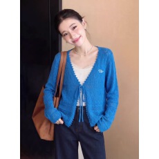 批发<b class='q'>高级</b>感镂空薄款针织开衫女春秋季罩衫防晒空调衫宽松显瘦上衣