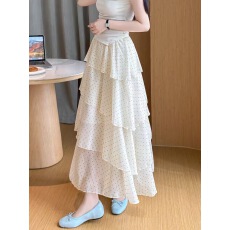 批发2026夏<b class='q'>新款</b>不规则拼接中长款荷叶边蛋糕<b class='q'>半身裙</b>女显瘦百搭A字长裙