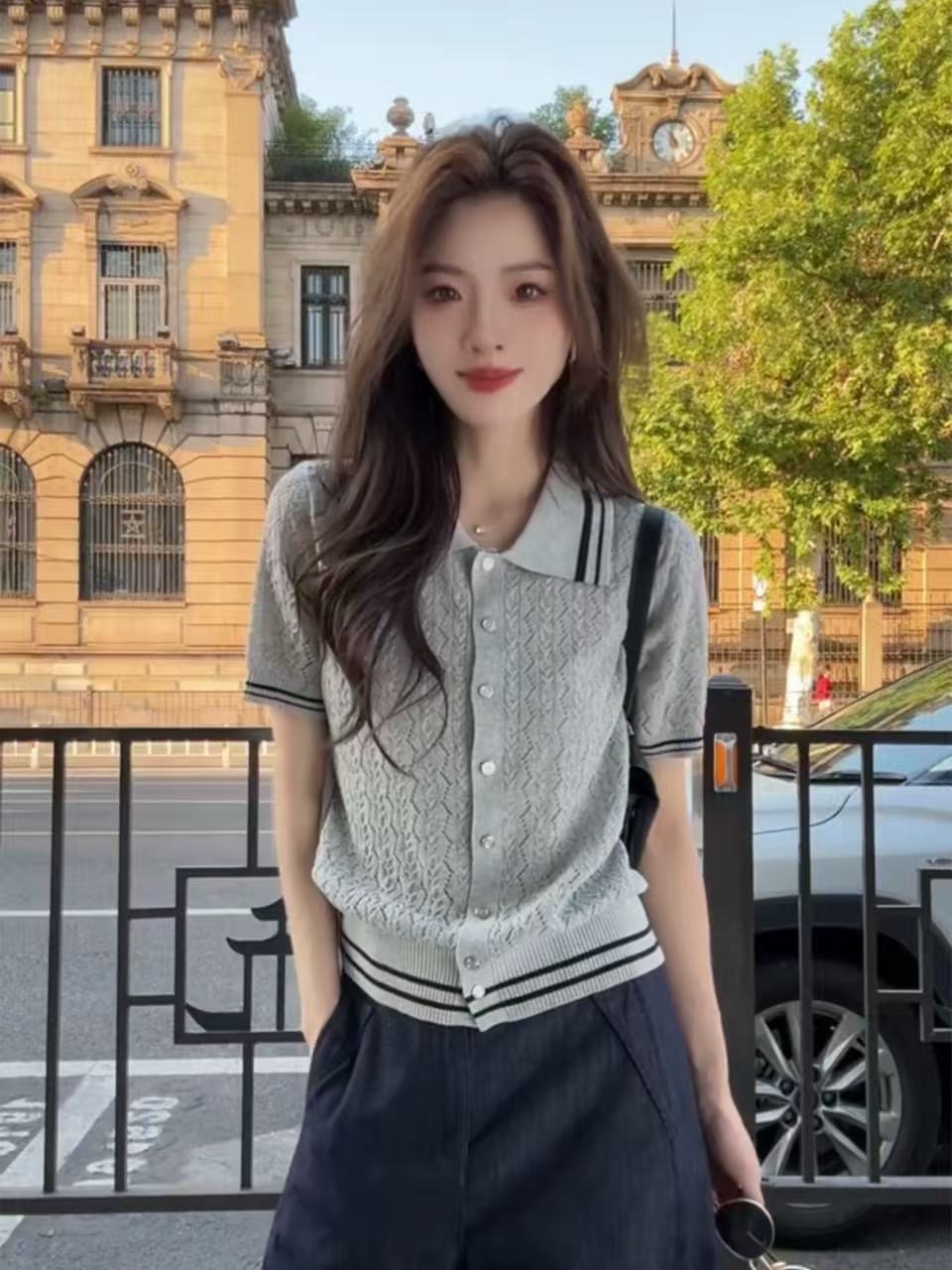 x.zhenpolo 칼라 반팔 맨위 여름 여행 느긋한 센스 티셔츠 외국 가스 고귀한 새로운 조수 브랜드 여성 의류