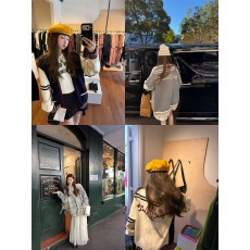 批发aaaaxbbb 蒙特洛旅程 慵懒风撞色毛衣开衫外套女长袖V领<b class='q'>宽松</b>上衣