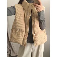 批发2025秋冬网红爆款亚马逊同款灯芯绒时尚显瘦百搭<b class='q'>马甲</b>背心坎肩女