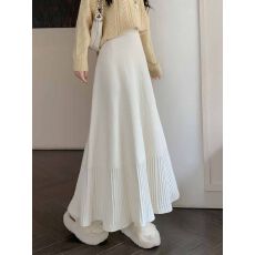 批发秋冬针织半身裙女2025新款高腰显瘦<b class='q'>百褶</b>裙小个子长款a字半裙