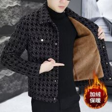 批发复合北极绒】冬季翻领短款男士北极绒夹克冬装保暖时尚潮流男装