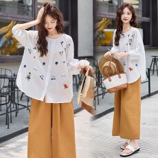 批发韩系重工刺绣高级感时尚五分<b class='q'>袖</b>圆领衬衫女夏季气质小衫薄款<b class='q'>上衣</b>潮