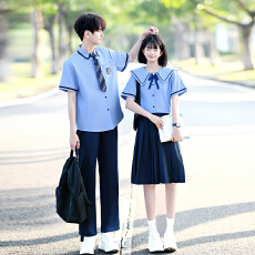 批发<b class='q'>实拍</b>出货中 2026新款情侣装短袖初高中生<b class='q'>运动</b>会学生班服定制套装