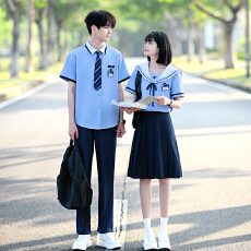 批发<b class='q'>实拍</b>出货中 2026新款情侣装短袖初高中生运动会学生班服定制套装