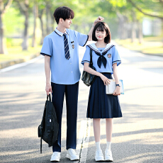 批发<b class='q'>实拍</b>出货中 2026新款情侣装短袖初高中生<b class='q'>运动</b>会学生班服定制套装