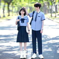 批发<b class='q'>实拍</b>出货中 2026新款情侣装短袖初高中生运动会学生班服定制套装