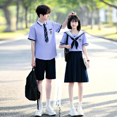 批发<b class='q'>实拍</b>出货中 2026新款情侣装短袖初高中生<b class='q'>运动</b>会学生班服定制套装