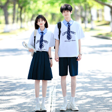 批发<b class='q'>实拍</b>出货中 2026新款情侣装短袖初高中生运动会学生班服定制套装