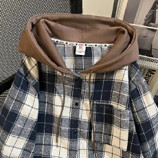 批发【实拍 原版质量】特大码300斤格子开衫连帽外套女秋冬季加厚款