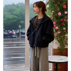 批发微胖mm大码秋冬季高级感时尚气质洋气宽松显瘦毛呢外套女<b class='q'>短款</b><b class='q'>卫衣</b>