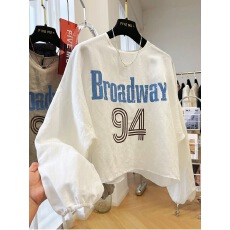 批发纯棉特大码300斤字母印花休闲长袖薄款防晒衫女上衣