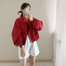 批发日系风圆领长袖工装外套女2026春季新款小个子开衫上衣