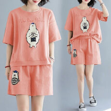 批发200斤胖mm<b class='q'>大码</b>运动套装女2026夏遮肚宽松休闲短袖短裤两件套