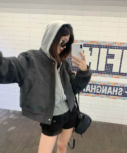 한국 스타일 후드 티 스웨터 여성 코트 가을 겨울 2026 새로운 털이 있고 두꺼운 작은 키 허리 수축 오픈 가디건 맨위