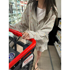 批发2026水果印花华夫格卫衣外套女秋季新款<b class='q'>韩版</b>高腰休闲裤套装