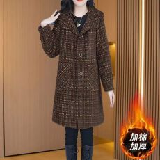 批发复合380克 秋冬时尚减龄高级感外套<b class='q'>女</b>士百搭显瘦中长款加厚大衣