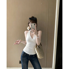 批发实拍针织背心女美式辣妹上衣甜酷风无袖早春内搭休闲