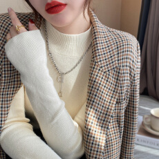 批发安迪绒半高领打底衫女长袖<b class='q'>春</b>秋内搭毛衣百搭宽松显瘦洋气针织上衣
