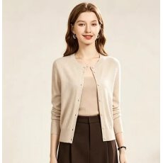 批发休闲百搭针织圆领开衫女毛衣小外套春秋新款外穿长袖宽松韩版上衣