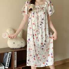 批发<b class='q'>夏季</b><b class='q'>睡衣</b>中长款短袖睡裙长裙女生冰雪丝<b class='q'>性感</b>可外穿家居服直播爆款