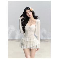 批发原版质量云汀浅白春夏<b class='q'>甜美</b>蕾丝吊带连衣裙女时尚蛋糕裙