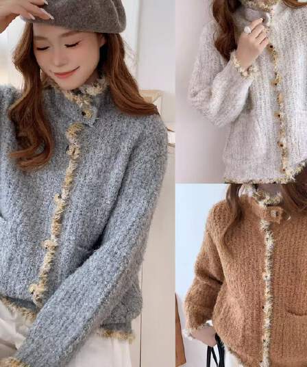 letm 소원을 빌며 숲 vintage 레트로 낭만주의 서클 양모 원사 수공 거친 가장자리 느긋한 스웨터 여자