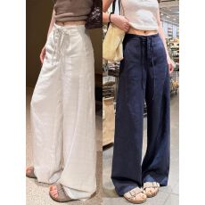 批发原板原料韩国小众撞色腰头可束脚涂鸦<b class='q'>印花</b>长裤宽松休闲阔腿裤