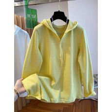 批发超爽棉】特<b class='q'>大码</b>300斤连帽半拉链t恤女长袖2025新款早秋上衣