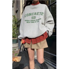 批发<b class='q'>韩国</b>新款<b class='q'>卫衣</b>华棉复合牛奶丝320克银狐绒420克圆领宽松印花中长款