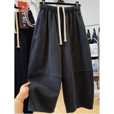 批发原版面料】特大码300斤韩系慵懒风宽松休闲九分裤女2025新款