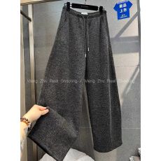 批发广州原版复真超）特大码300斤阔腿裤女冬加绒糯米裤2024新款