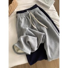 批发华棉复真超（官图实价）特大码300斤加绒新款宽松阔腿拖地裤女