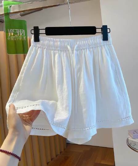 원본 원단 특별 빅 사이즈 300 근 반바지 여성 여름 외출용 루즈핏 캐주얼 와이드 레그 팬츠 통기성 핫 바지