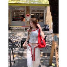 批发40支酷丝绵辣妹露肩条纹短袖t恤内搭<b class='q'>修身</b>夏季新款独特短款上衣