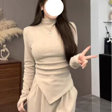 批发1×1螺纹德绒半高领打底衫内搭女秋<b class='q'>冬</b>高级感保暖长袖t恤上衣