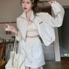 批发原版做法，裙子内里  字母印花抽绳防晒衣+松紧腰裤裙两件<b class='q'>套装</b>女