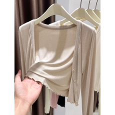 批发莫代尔棉<b class='q'>开衫</b>女<b class='q'>夏季</b>罩衫上衣高腰短款吊带连衣裙防晒外搭披肩