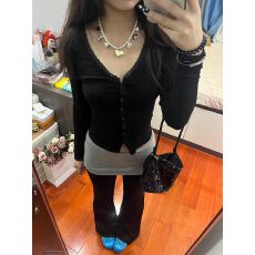 批发40支酷丝绵1×1  纯欲蕾丝边<b class='q'>长袖</b><b class='q'>t</b><b class='q'>恤</b>修身掐腰设计感独特绝美小上衣