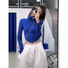 批发6535鱼鳞 立领<b class='q'>短</b>款长袖夹克辣妹风设计感不规则上衣女卫衣