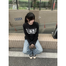 批发官图 特价不减 原版刺绣【32支双纱】美式字母刺绣长袖女宽松显瘦