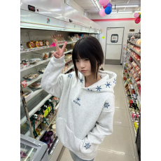 批发官图 特价 原版刺绣 薄款/加<b class='q'>绒</b> 华棉纯棉复合 <b class='q'>北极</b>星雪花连帽卫衣