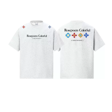 批发官图 特价不减 原版刺绣 32支双纱 国潮牌美式复古刺绣花瓣短袖