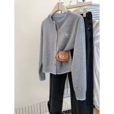 批发灰色短款长袖毛衣针织开衫女早秋秋季收腰内搭外穿外套假两件<b class='q'>上衣</b>
