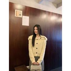 批发白色大翻领水貂绒毛衣外套女秋冬冬季加厚<b class='q'>马海毛</b>针织<b class='q'>开衫</b>短款上衣